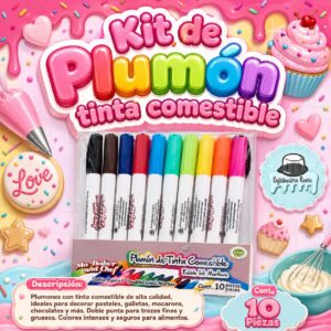 KIT DE PLUMÓN DE TINTA COMESTIBLE "MA BAKER AND CHEF"