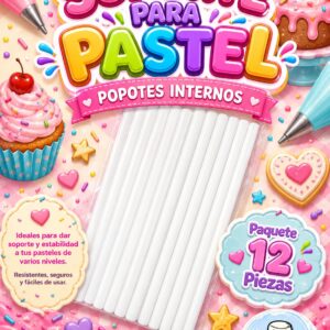 SOPORTE PARA PASTEL  "POPOTES INTERNOS" 12PIEZAS