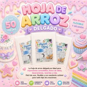 HOJAS DE ARROZ DELGADO PAQUETE "50 PIEZAS"