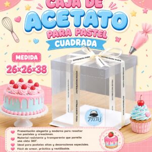CAJA DE ACETTO PARA PASTEL "CUADRDA"