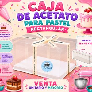 CAJA DE ACETATO PARA PASTEL «RECTANGULARES»