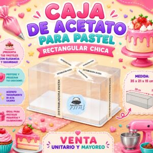 CAJA DE ACETATO PARA PASTEL "RECTANGULARES"