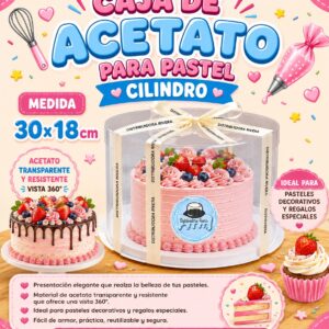 CAJA DE ACETATO PARA PASTEL «CILINDRO»