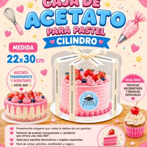 CAJA DE ACETATO PARA PASTEL «CILINDRO»