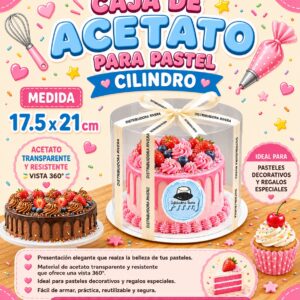 CAJA DE ACETATO PARA PASTEL «CILINDRO»